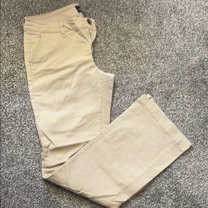 American Eagle kick boot khakis